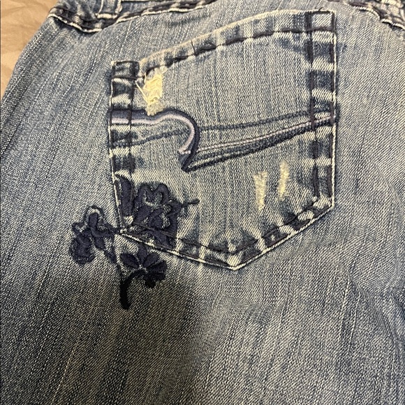 Vintage Y2K American eagle blue Floral Embroidered Blue Jeans - Picture 13 of 13